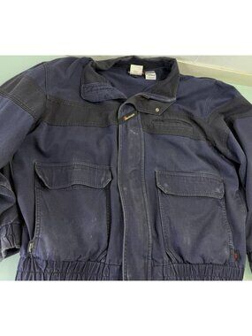 Workrite FR Jacket Mens Large L Bomber Flame Resistant Full Zip Workwear Blue